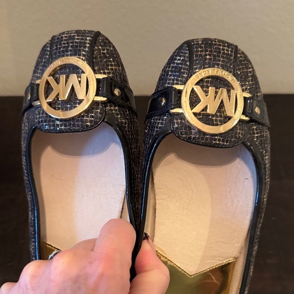 Michael Kors Black and Gold Ballet Flats - Picture 4 of 6